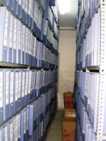 One row of shelves with criminal cases